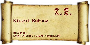 Kiszel Rufusz névjegykártya